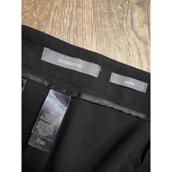 Liz Claiborne Audra Straight Leg Solid Black Dress Pants Size 14 - 30" Inseam - Picture 3 of 5